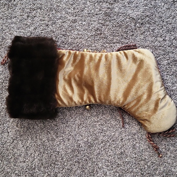 SALE--Elegant Red and Gold Christmas Stocking - Picture 6 of 6